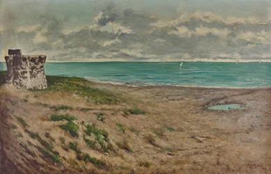 La tour de Termoli près de la rivière Sinarca, photographie peinte